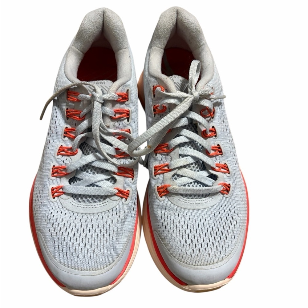 Nike Lunarglide 4 + H2O Repel Womens Gray Salmon Lace Up Running Shoes Size 6.5
